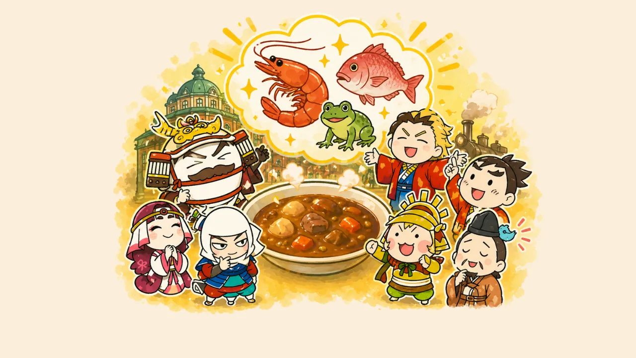 明治時代、日本初のカレーレシピに入っていた「衝撃の具材」とは?生配信に利用した資料キャプチャ)